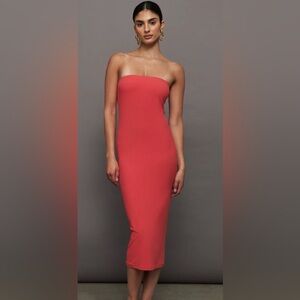 NWOT Carbon38 Strapless Midi Bodycon Dress in Melt